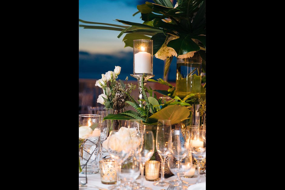 Reception tables at Ocean Club - BY GLDN Events