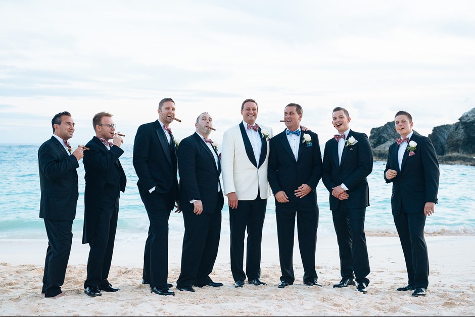 Groomsmen on the beach