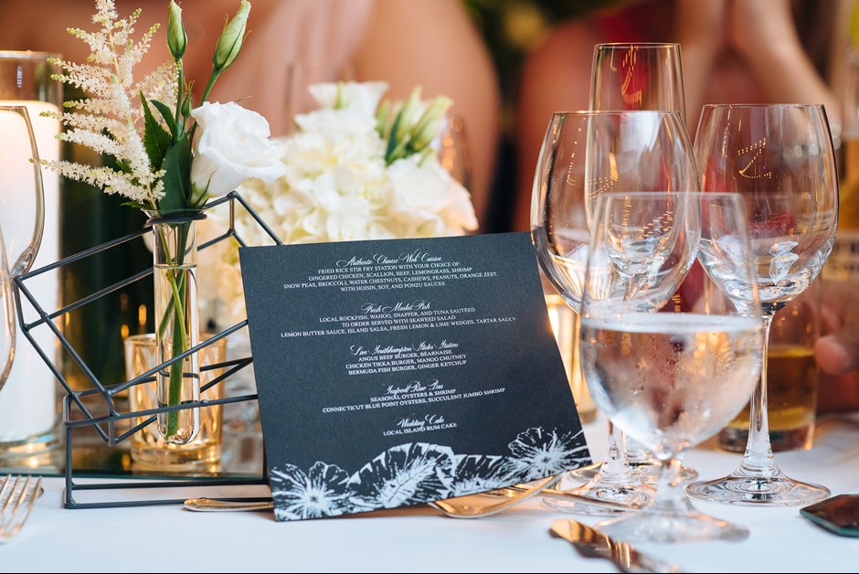 Menus at the Ocean Club by GLDN events