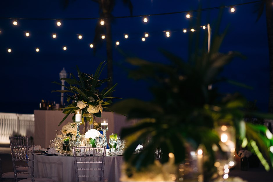 Reception tables at Ocean Club - BY GLDN Events