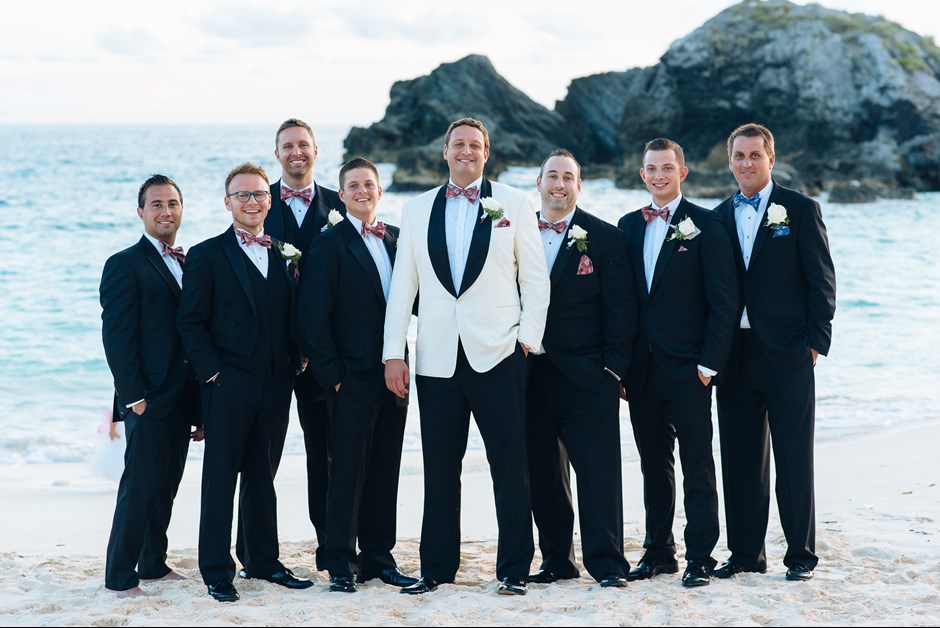 Groomsmen on the beach