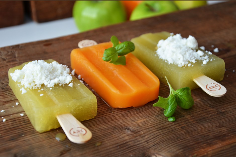 Organic Green Apple, Ginger & Goat Cheese Popsicles