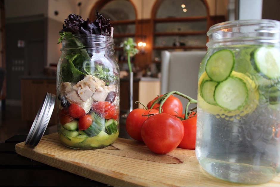 Mason Jar Greek Salad