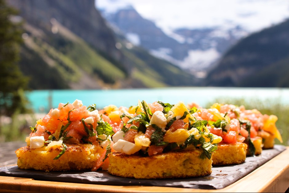 Watermelon Orange Feta Bruschetta