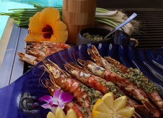Grilled Hawaiian Shrimp &amp; Ginger-Scallion Pesto