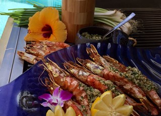 Grilled Hawaiian Shrimp & Ginger-Scallion Pesto