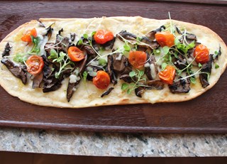 Wild Mushroom Pizza with Roof Top Herbs and Palliser Honey