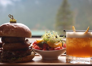 The Smokey Bear Burger &amp; Mid Summer Stream Cocktail