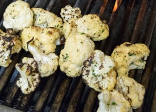 Grilled Cauliflower with Preserved Lemon Raisin Relish