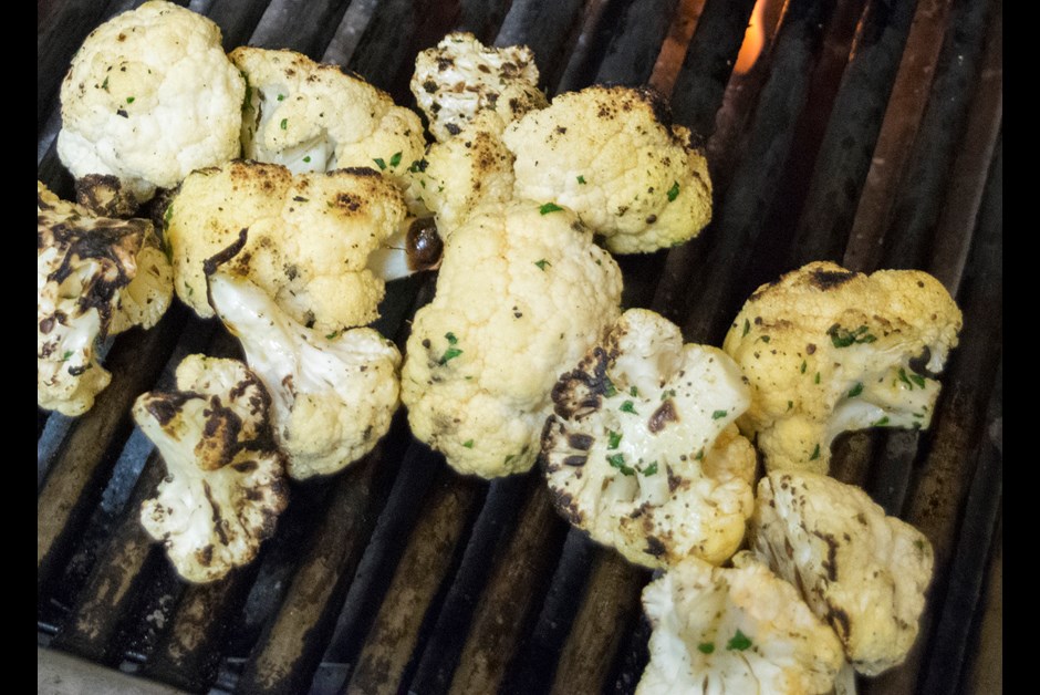 Grilled Cauliflower with Preserved Lemon Raisin Relish