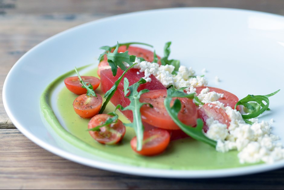 Compressed Watermelon and Feta Salad