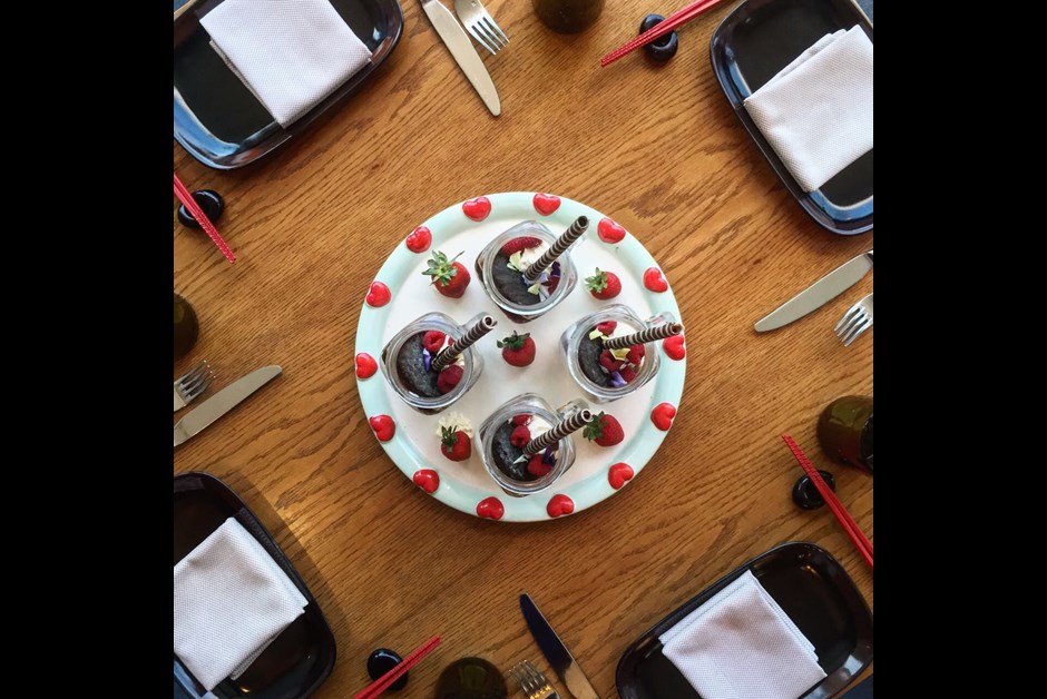 Sesame Seed Panna Cotta with Coffee Jelly and Kahlua’s Cream