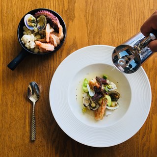 Seafood pozole 